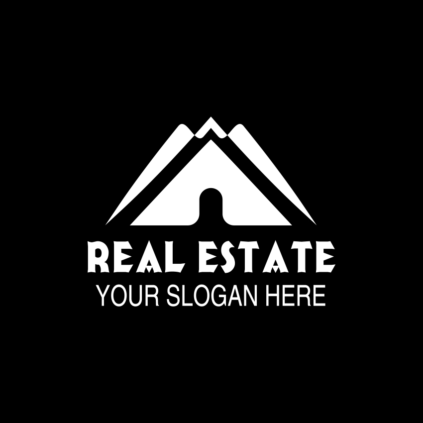 Real Estate Logo Design black anf white preview.