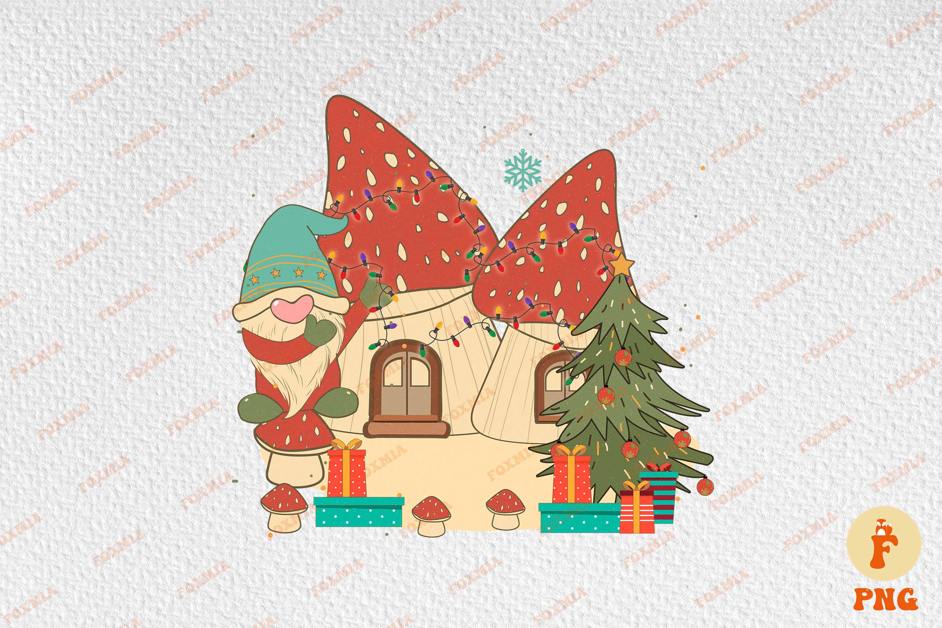 Christmas gnome with house.