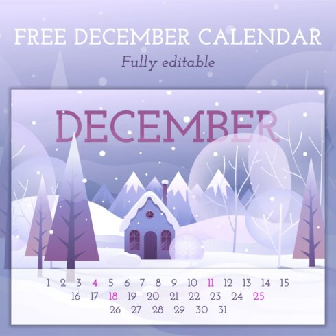 Free December Printable Calendar.
