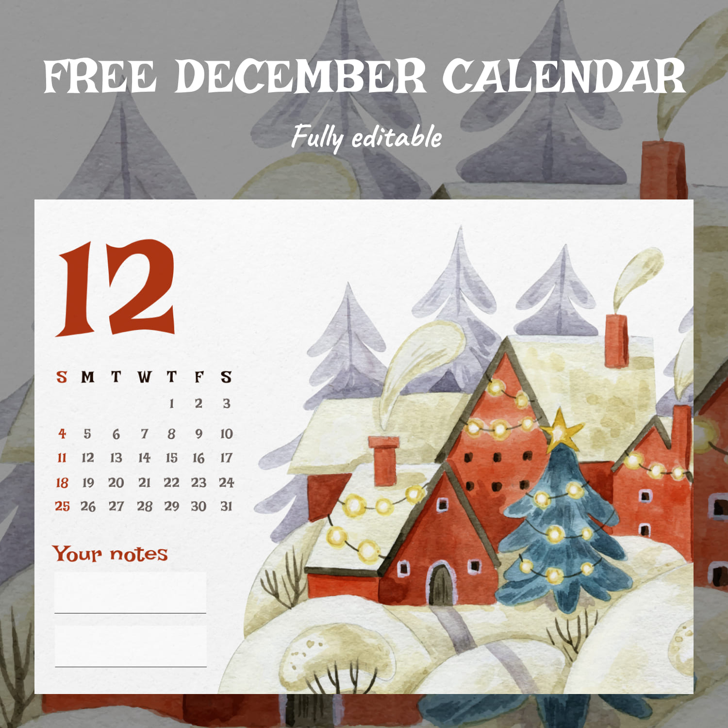 Free December Calendar.