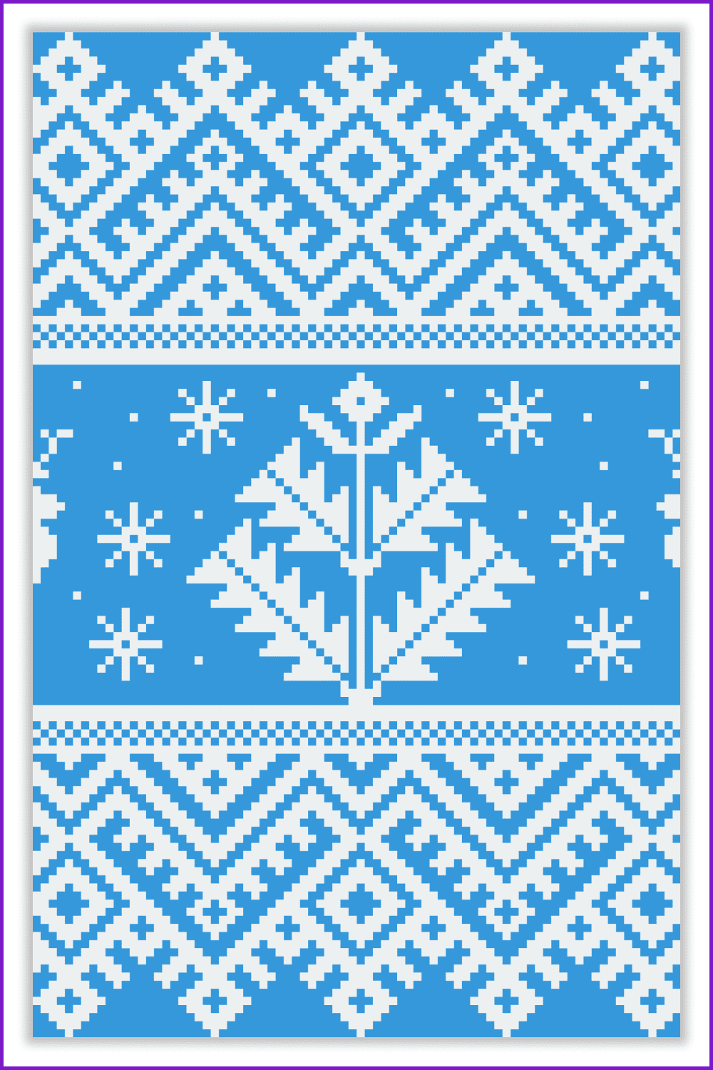 An image of an ethnic pattern in blue and white.