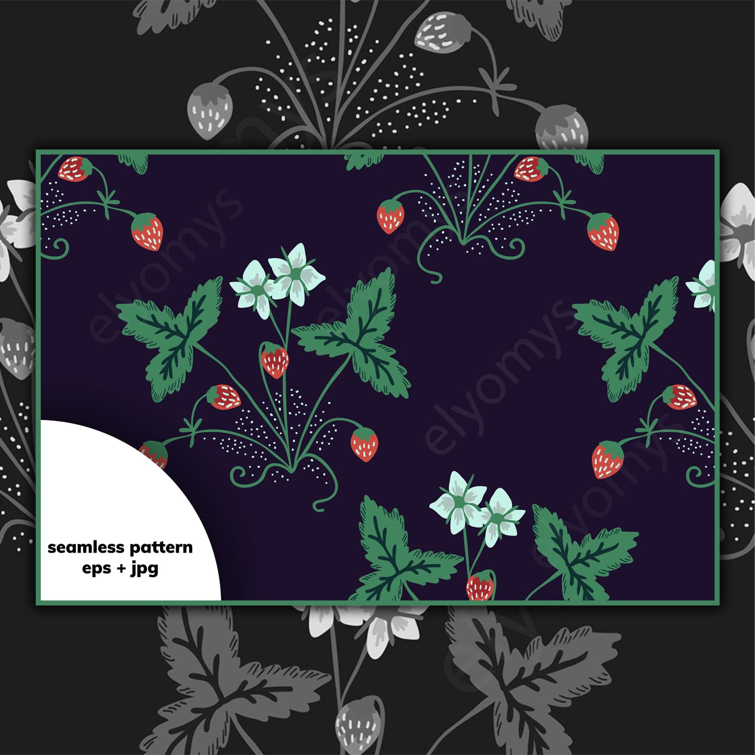 Seamless Strawberry Pattern - main image preview.