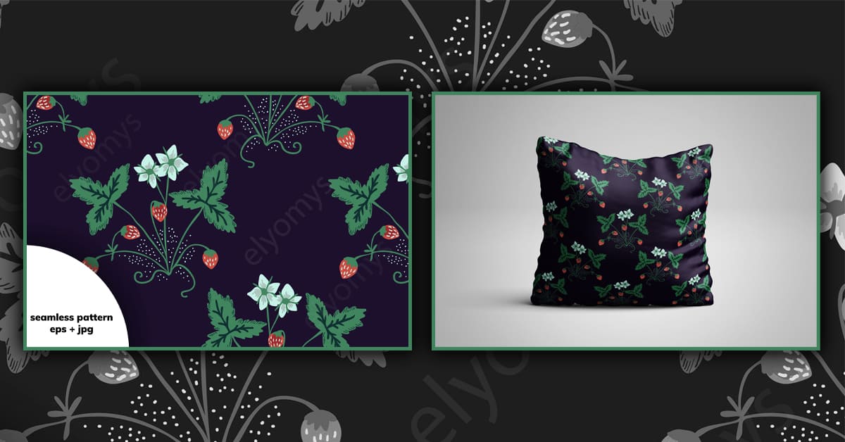 Seamless Strawberry Pattern Masterbundles