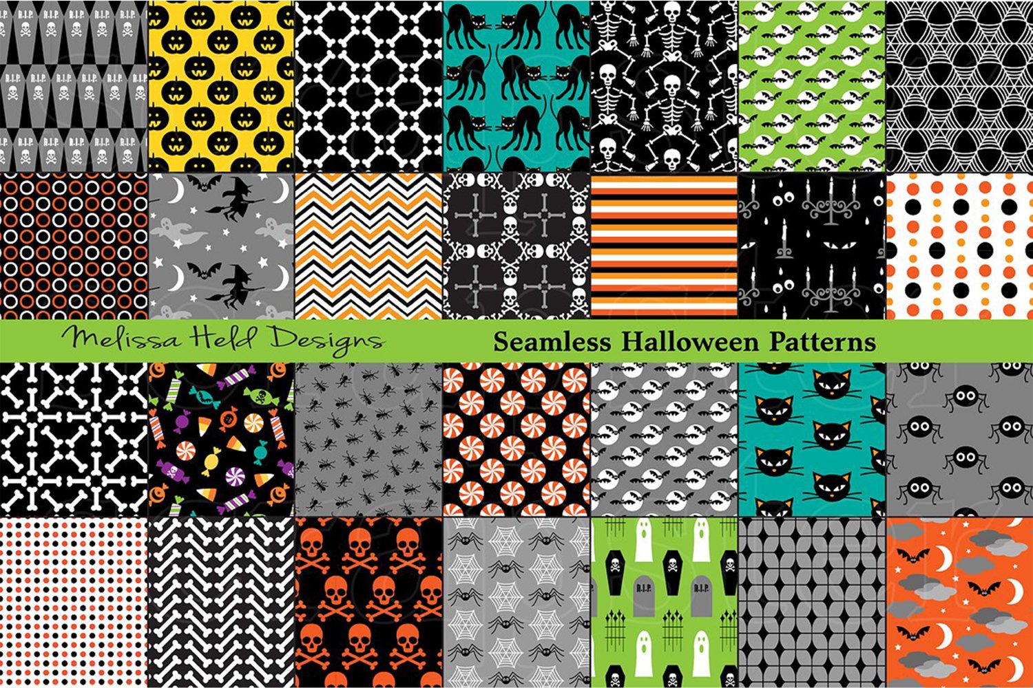 Cover image of Seamless Halloween Patterns.