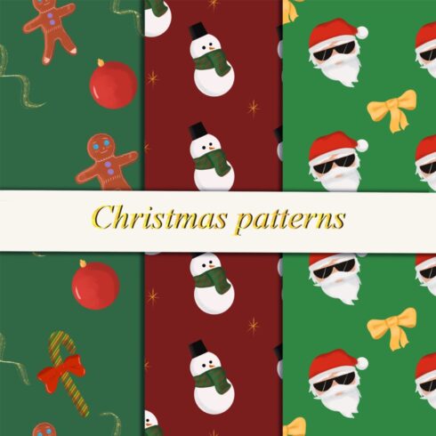 Christmas Snowman Claus Patterns Design cover image.