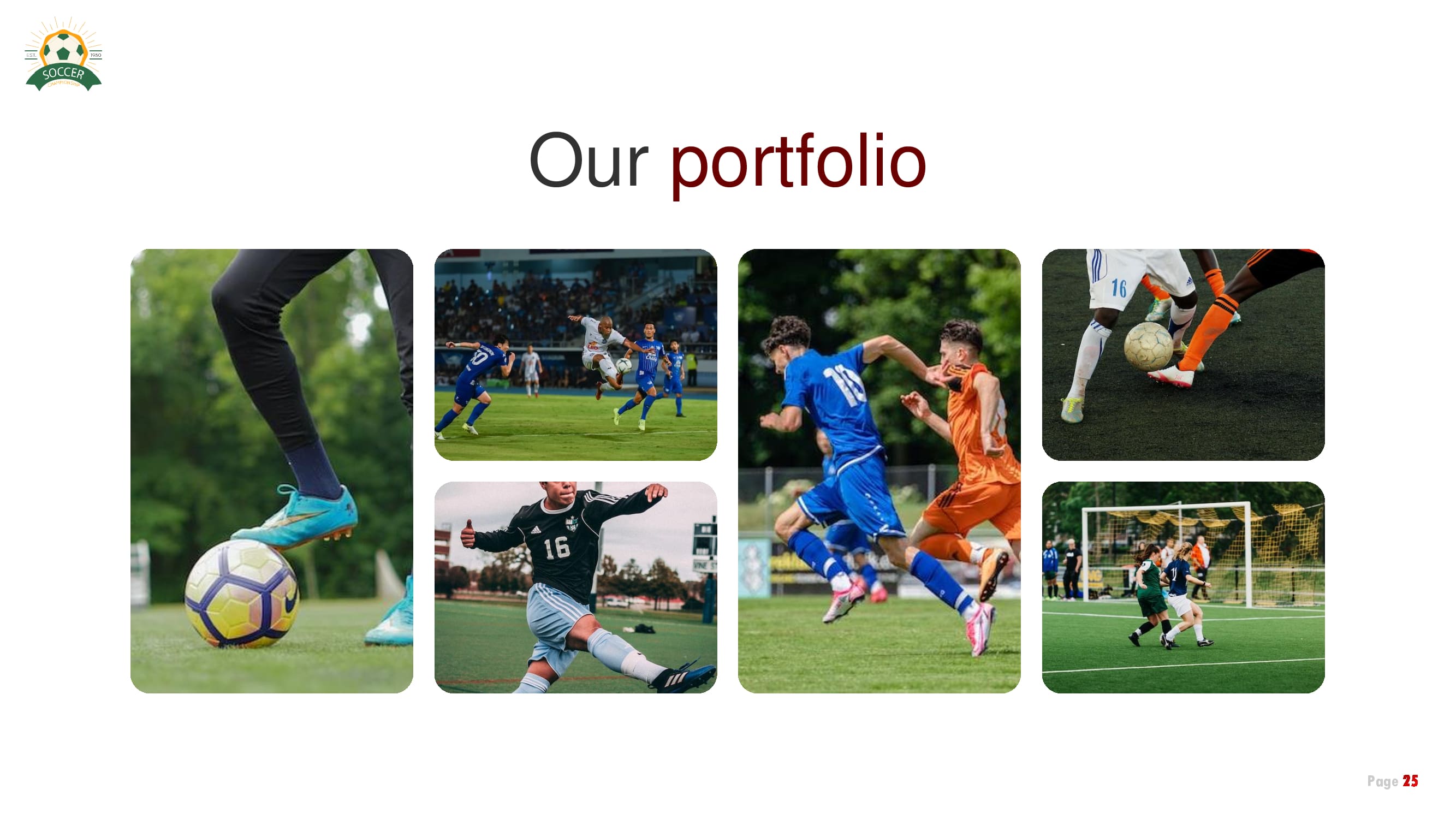 Convenient slide for your portfolio on a white background.