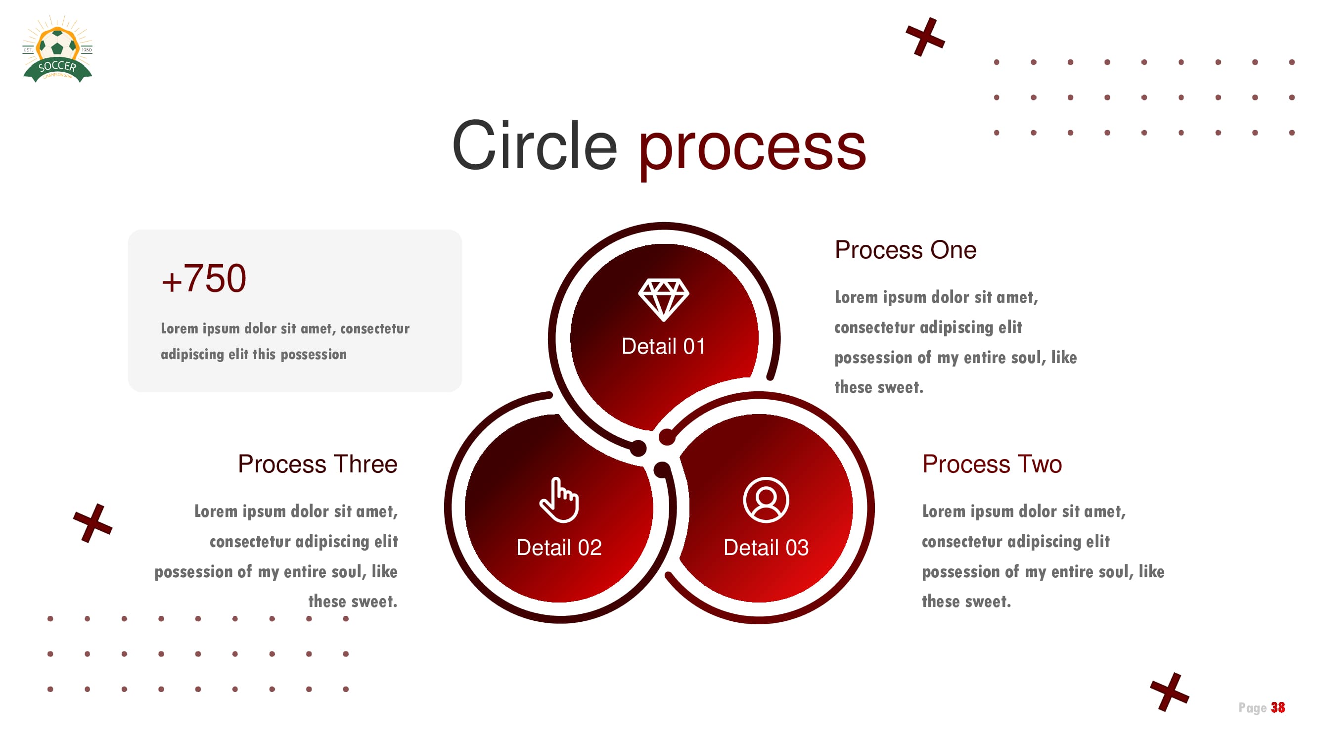 A comfortable slide for 3 circle processes and descriptions for them.