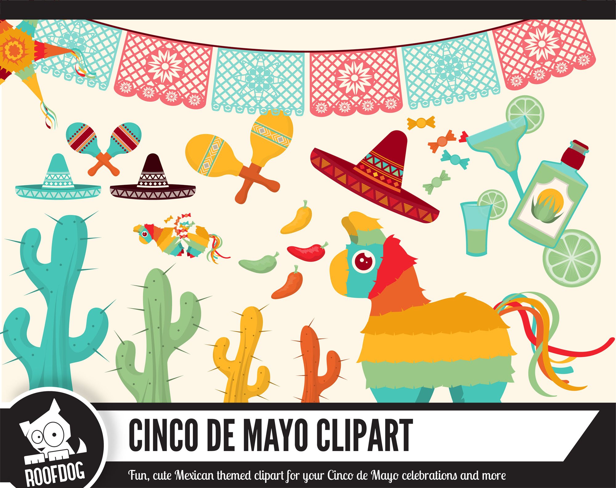 Colorful Mexican illustrations.