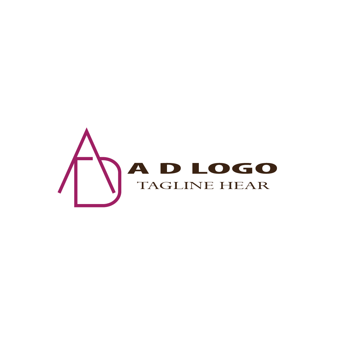 Minimalist A & D Letters Logo with light background.