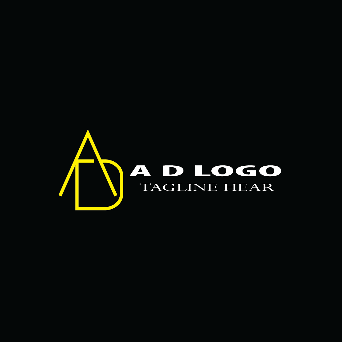 Minimalist A & D Letters Logo main cover.