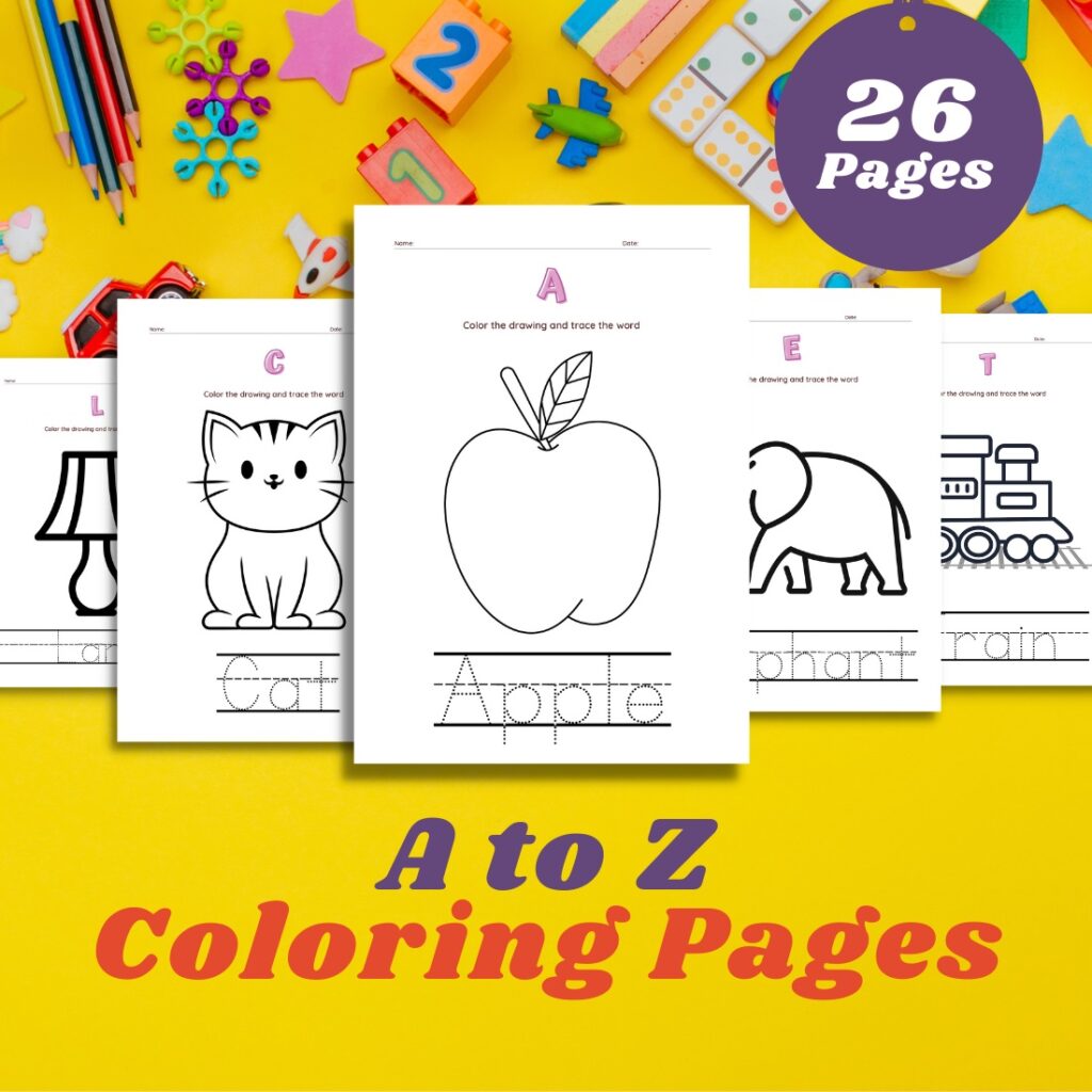 Alphabets A to Z Coloring Pages - A To Z 1 6 1024x1024 