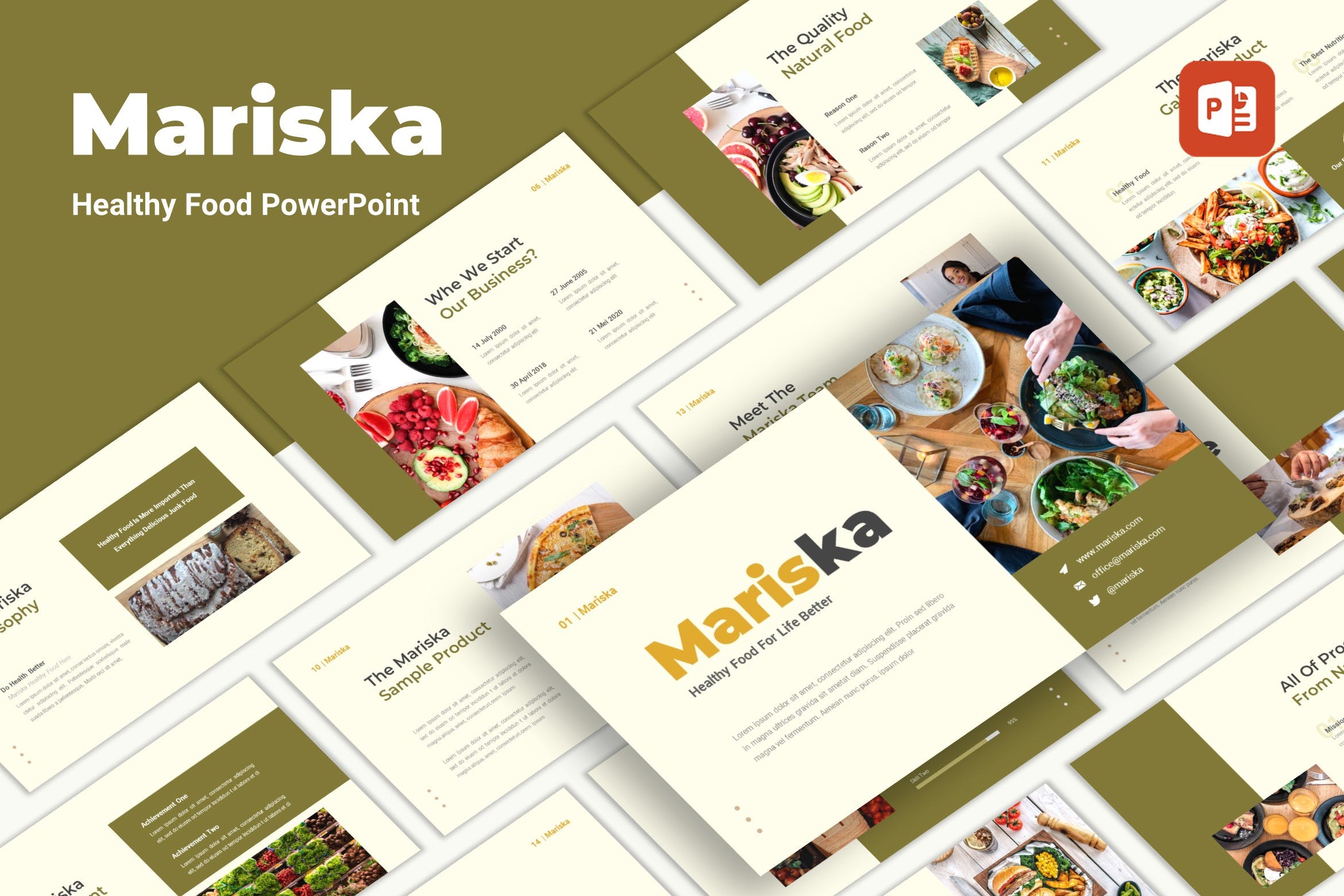 Cover image of Mariska - Healthy Food PowerPoint Template.