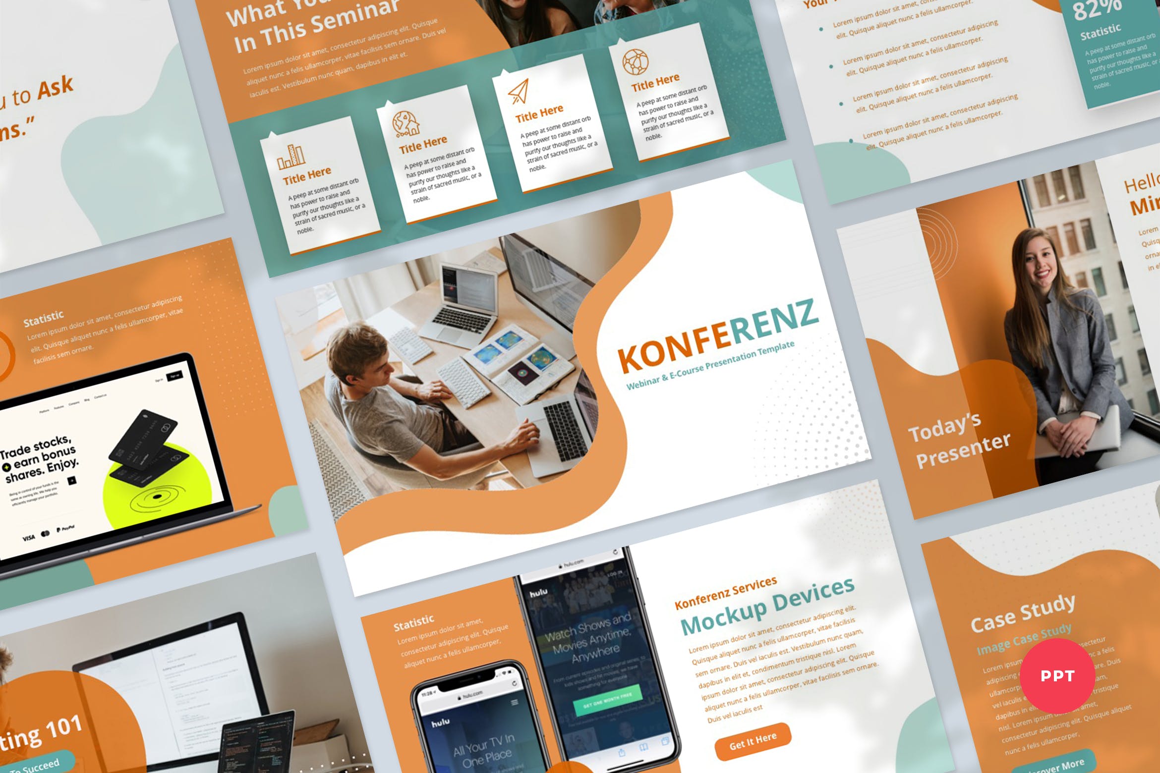 Cover image of Webinar & Ecourse Presentation PowerPoint Template.