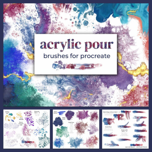 Acrylic Pour Brushes for Procreate - main image preview.