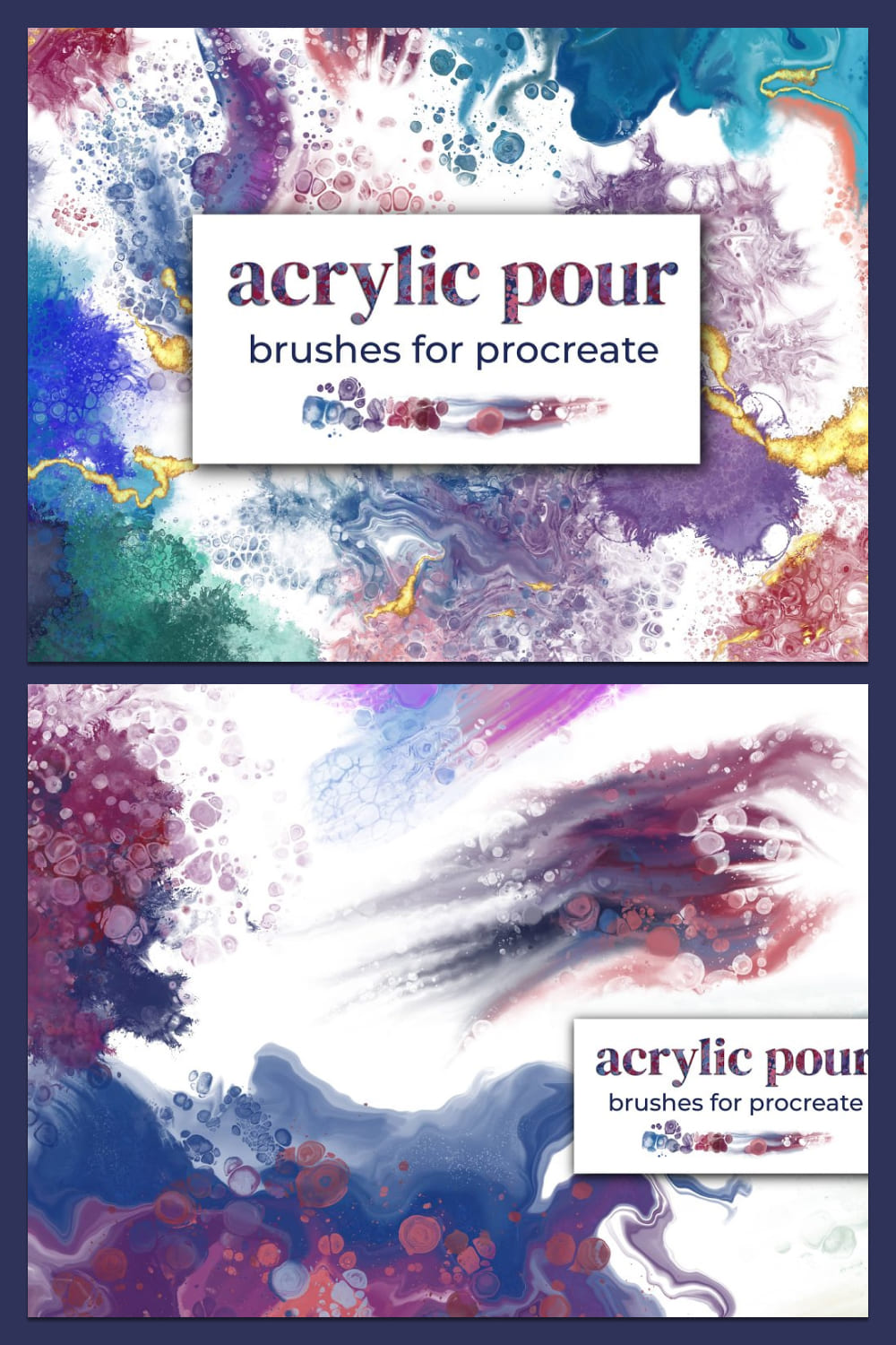 Acrylic Pour Brushes for Procreate - pinterest image preview.