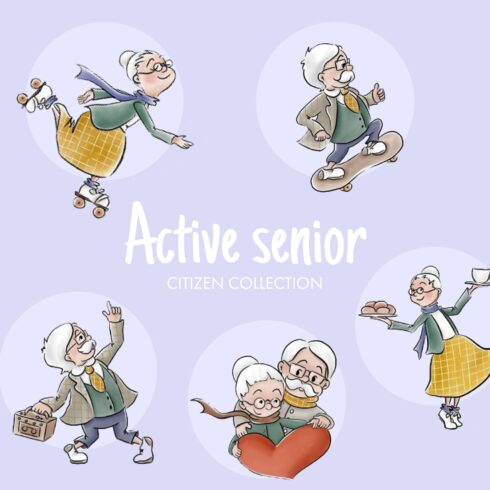 Active senior citizen collection.