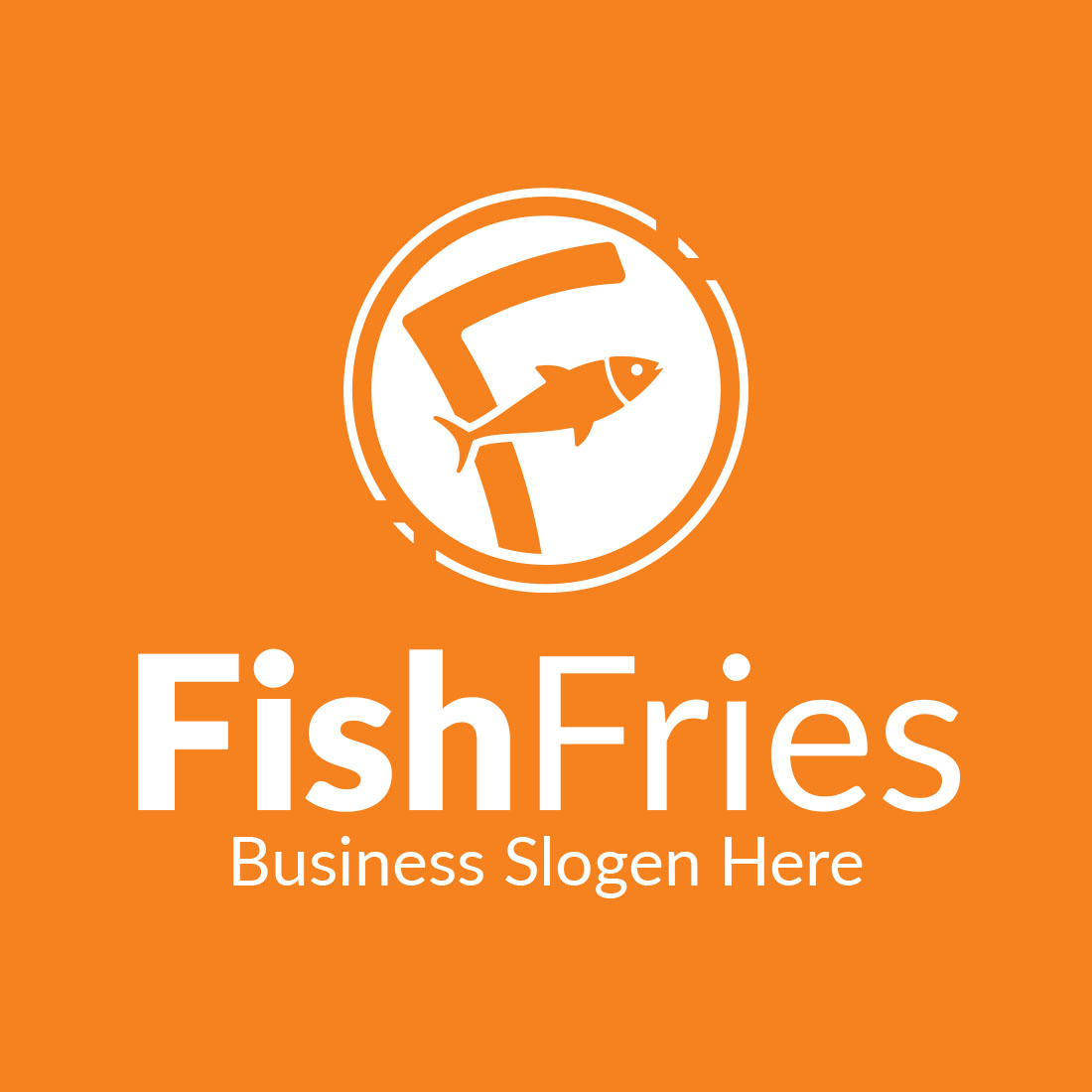 F Letter Logo Fish Design preview image.