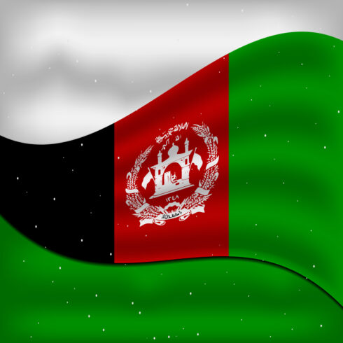 Unique image of the flag of Afghanistan.