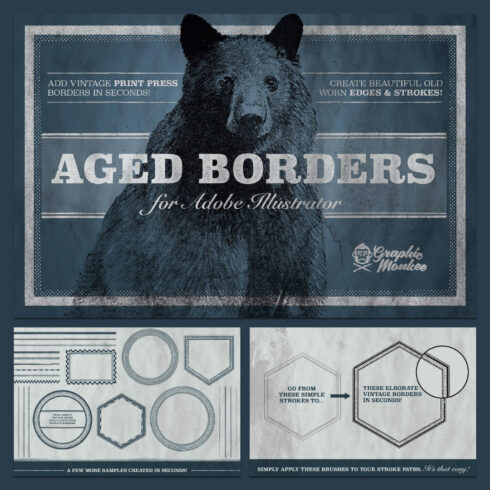 Aged Borders for Adobe Illustrator - main image preview.