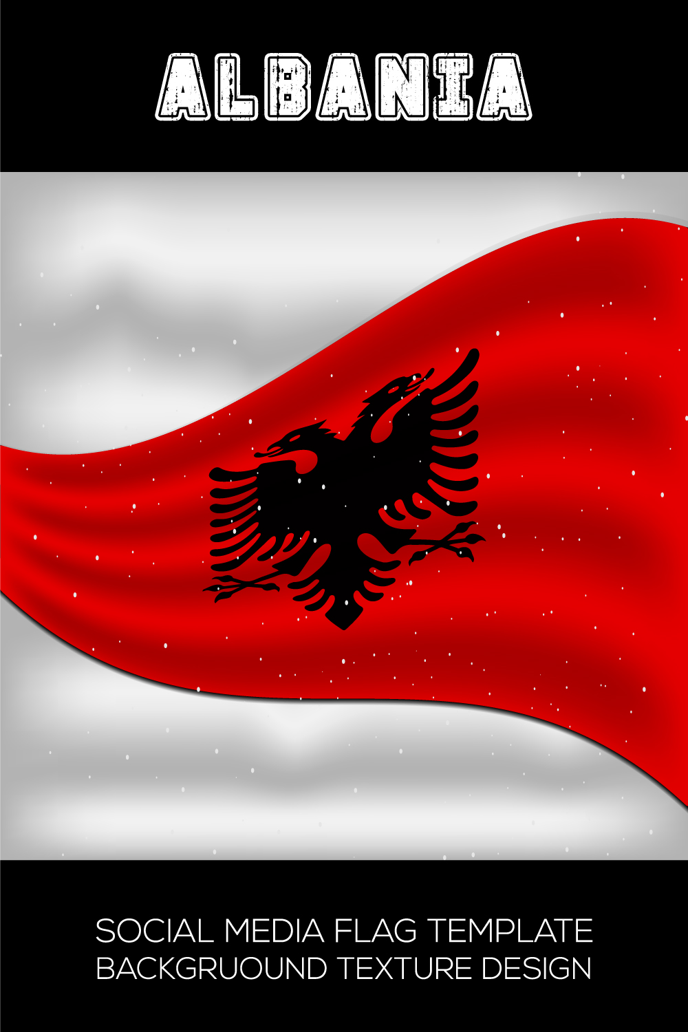 Unique image of the flag of Albania.