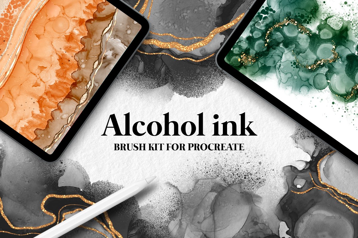 Cover image of Alcohol Ink Brushes For Procreate.