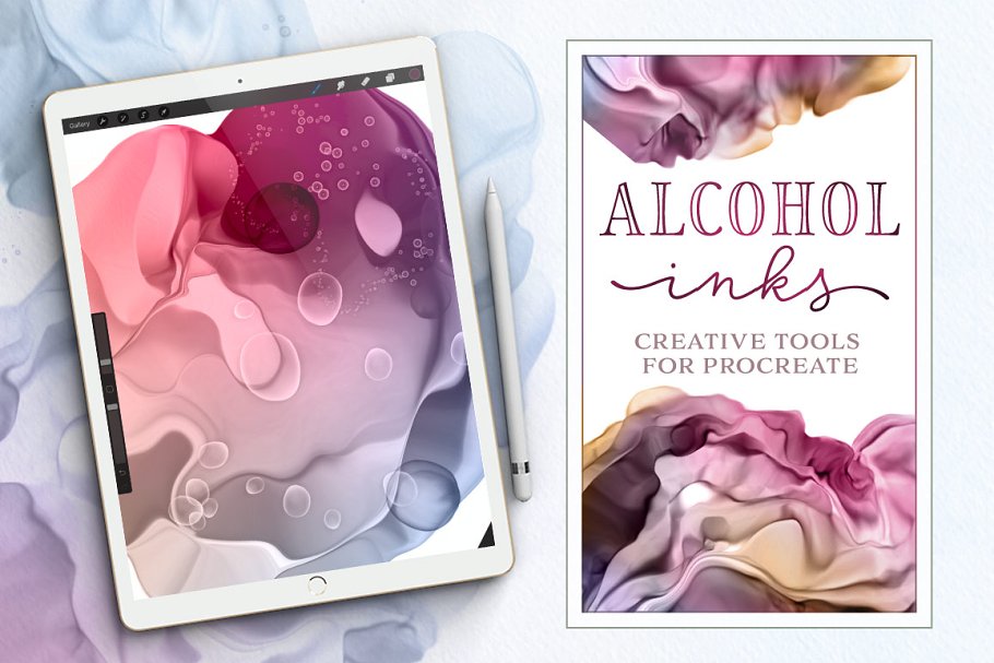 Cover image of Dynamic Alcohol Inks for Procreate.