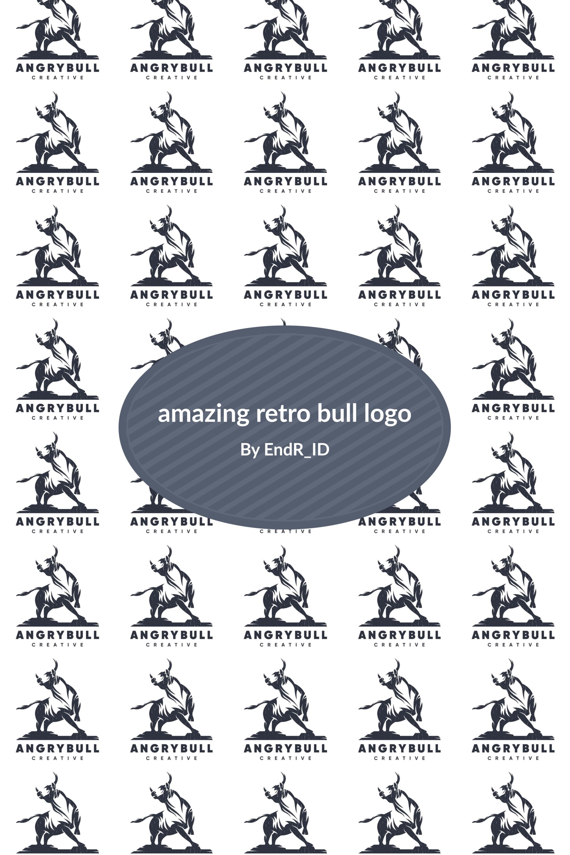 amazing retro bull logo 03 718