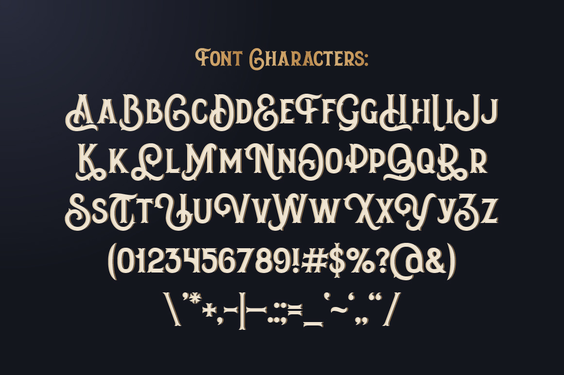 Amber taste font characters.