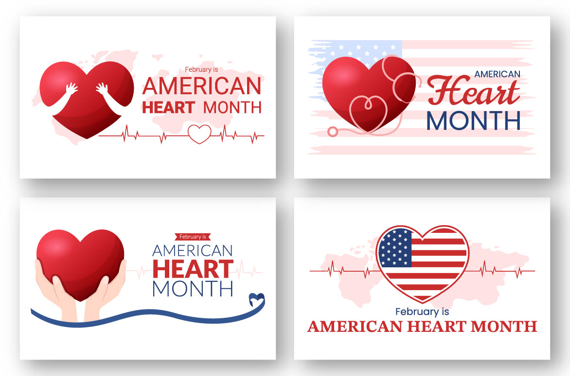 American Heart Month Illustration preview image.