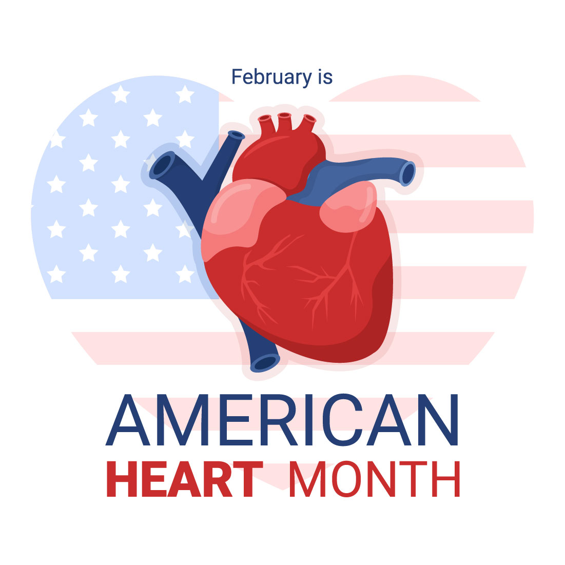 American Heart Month Cartoon Illustration Design cover image.