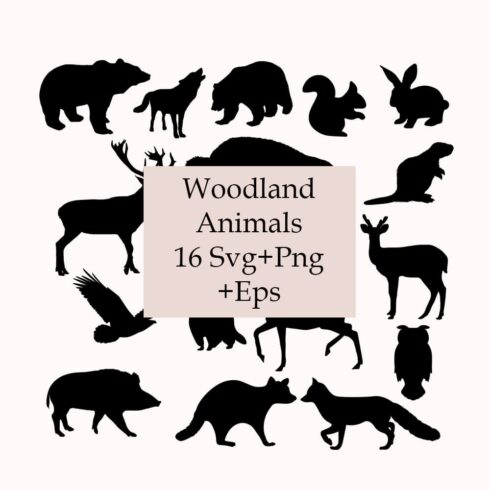 The silhouettes of different animals are shown.
