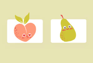 So nice fruits illustrations in bright colors.
