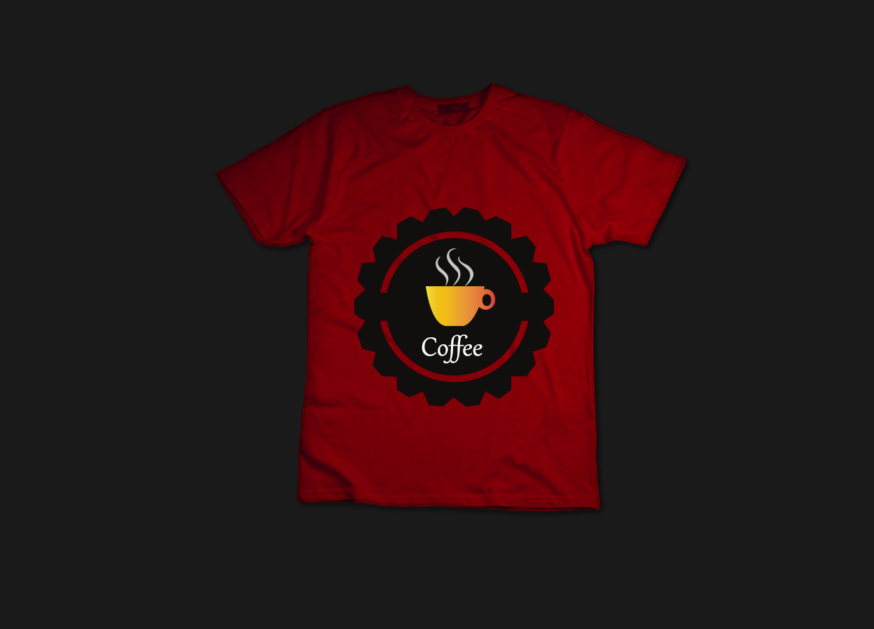 Tea and Coffee Logo t-shirt mockup example.