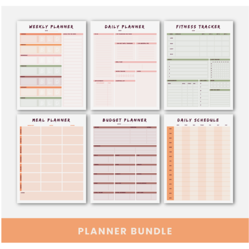 Multipurpose Planners Set Design Easily Editable cover image.