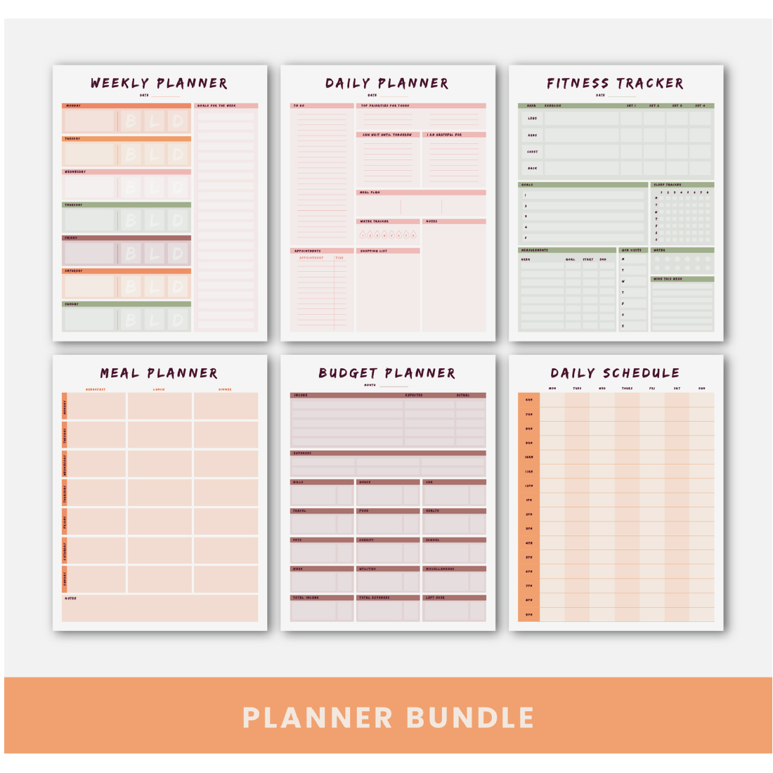 Multipurpose Planners Set Design Easily Editable cover image.
