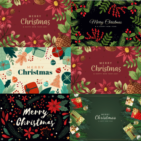 Christmas Backgrounds AI EPS Design cover image.