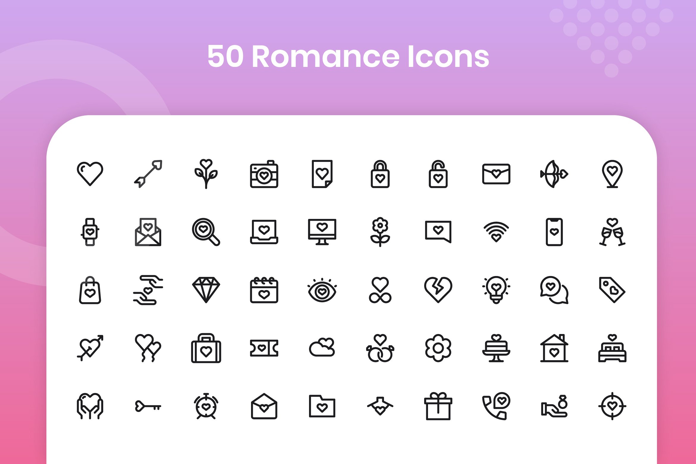 Simple romance icons.