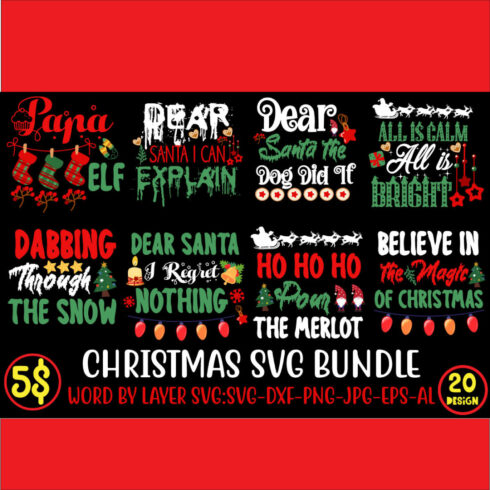 Christmas T-shirt SVG Design cover image.