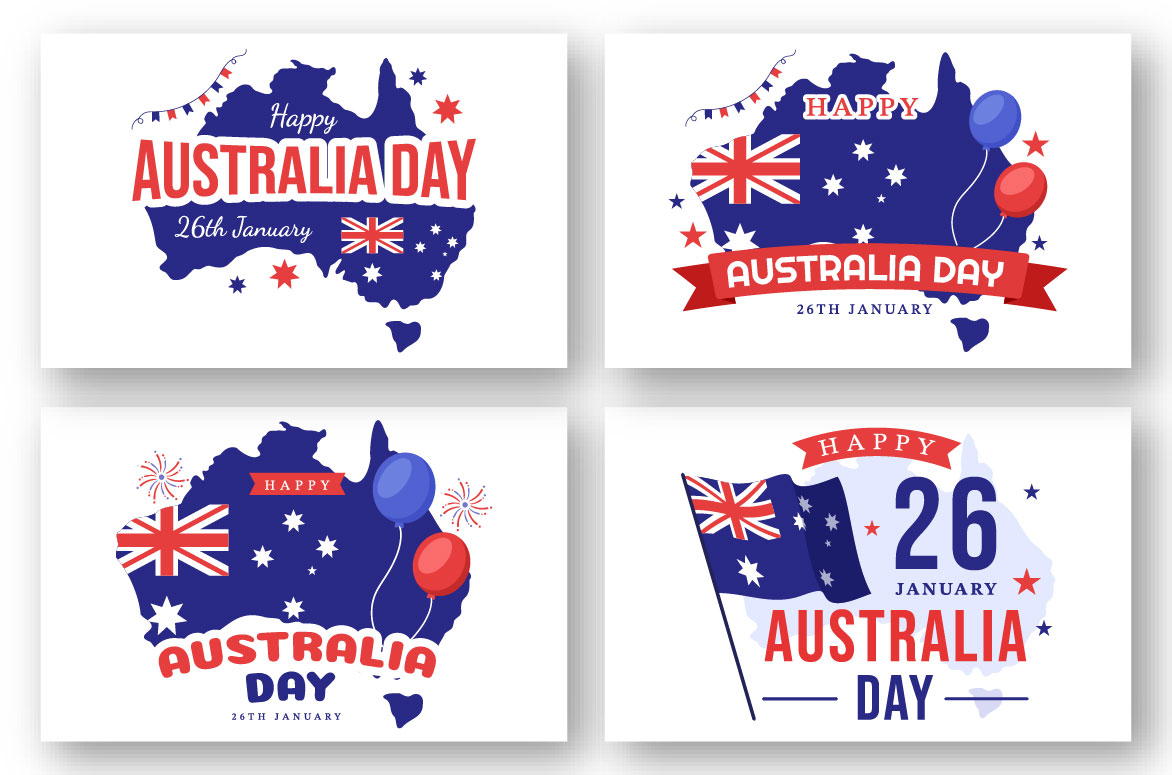 Cartoon Happy Australia Day Illustration Design preview image.