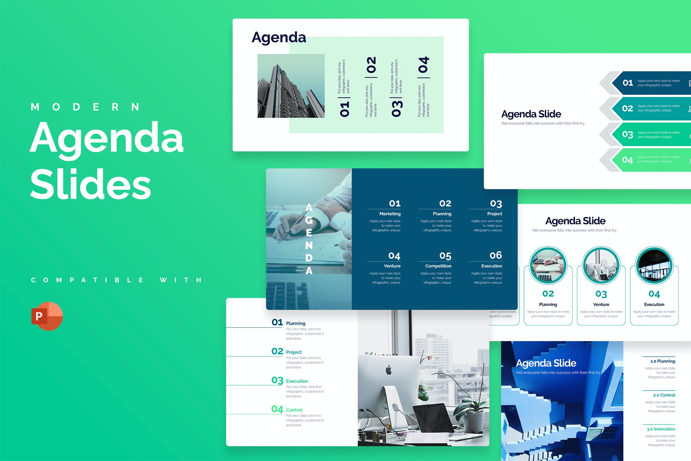 Cover image of Business Agenda PowerPoint Infographics.