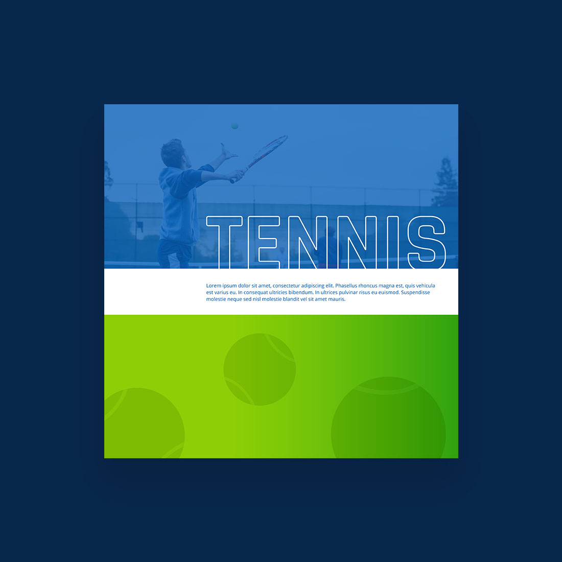 Tennis Sport Club Social Media Banner Template preview image.