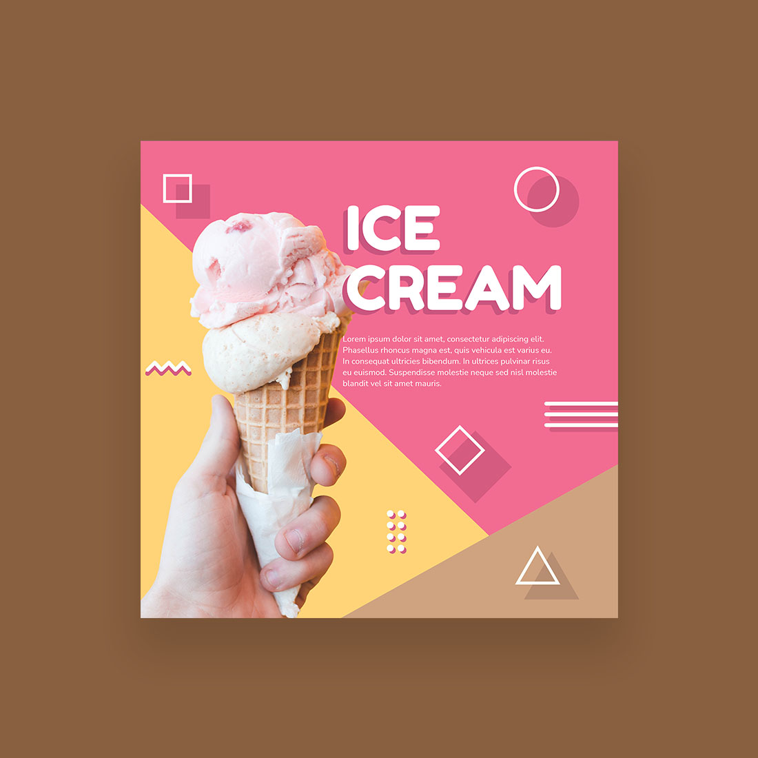 Ice Cream Dessert Shop Social Media Banner Template preview image.