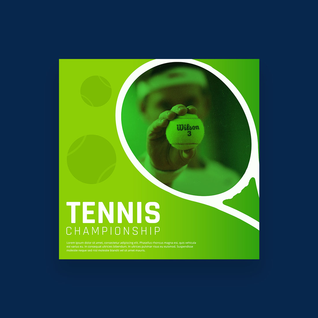 Tennis Sport Club Instagram Banner Template preview image.