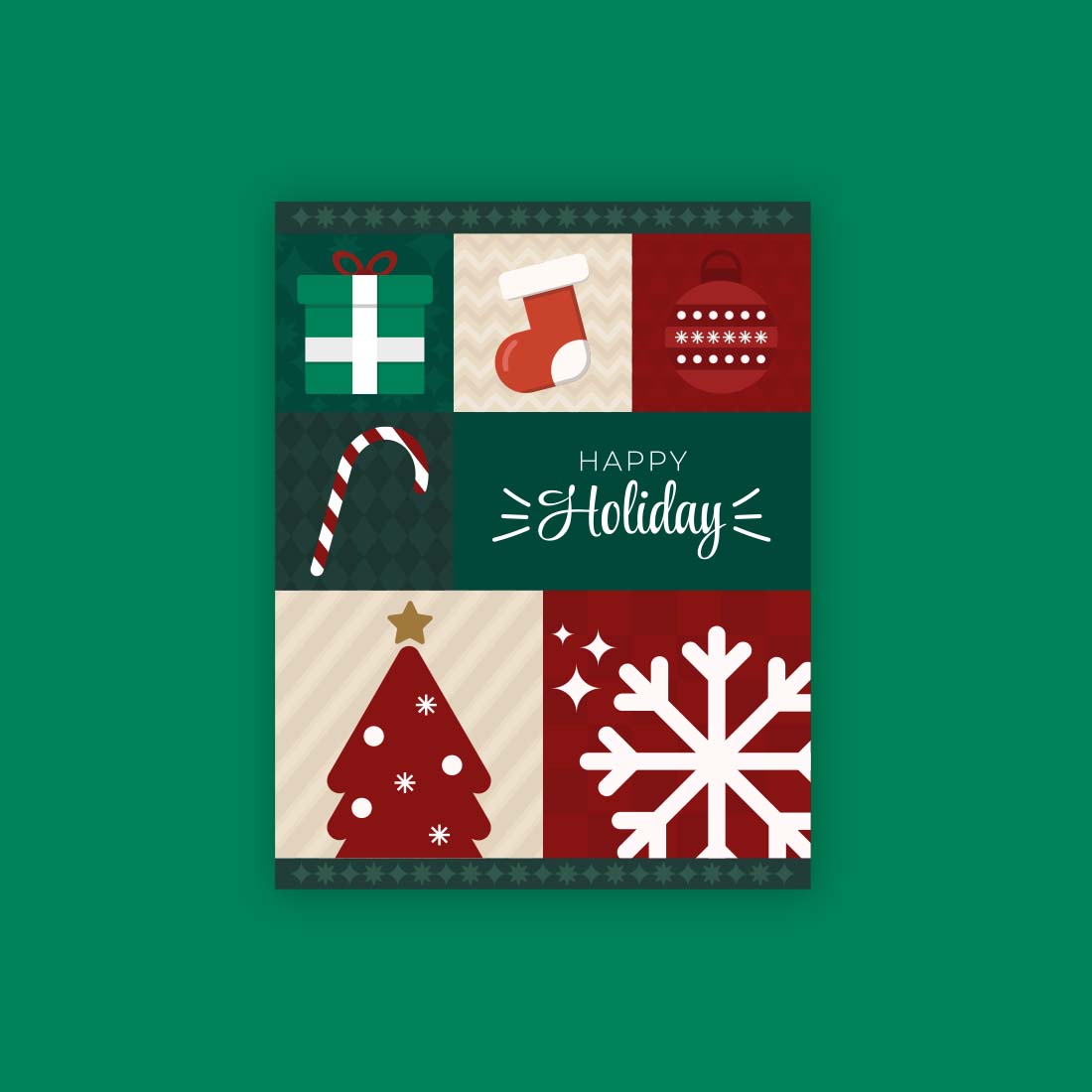 Simple Christmas Greeting Cards Vector Design preview image.