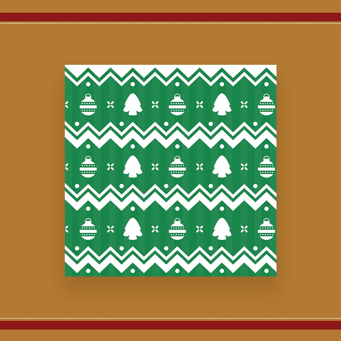 Christmas Green Background Vector Patterns Design preview image.