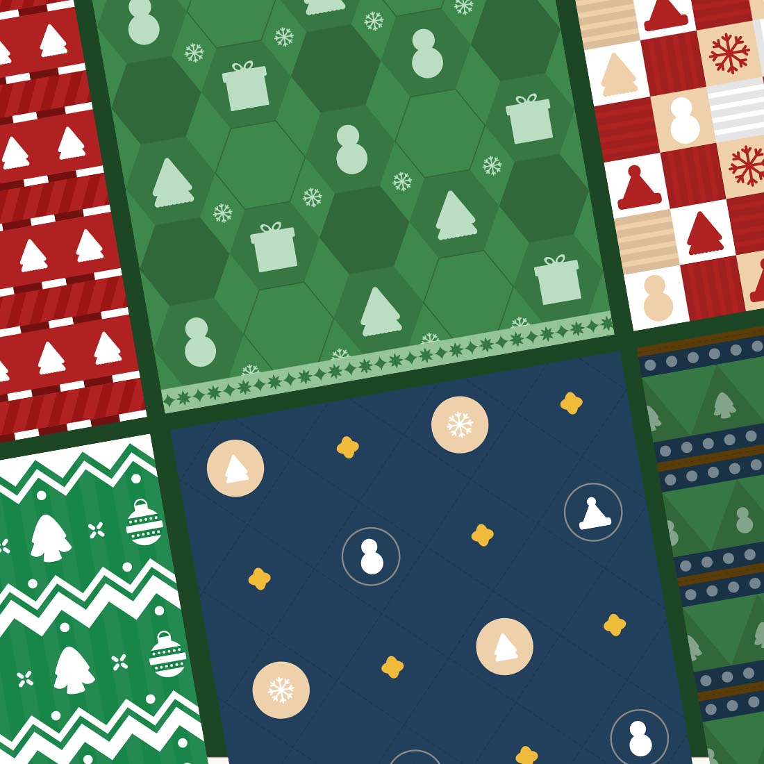 Christmas Colofrful Background Vector Patterns Design cover image.