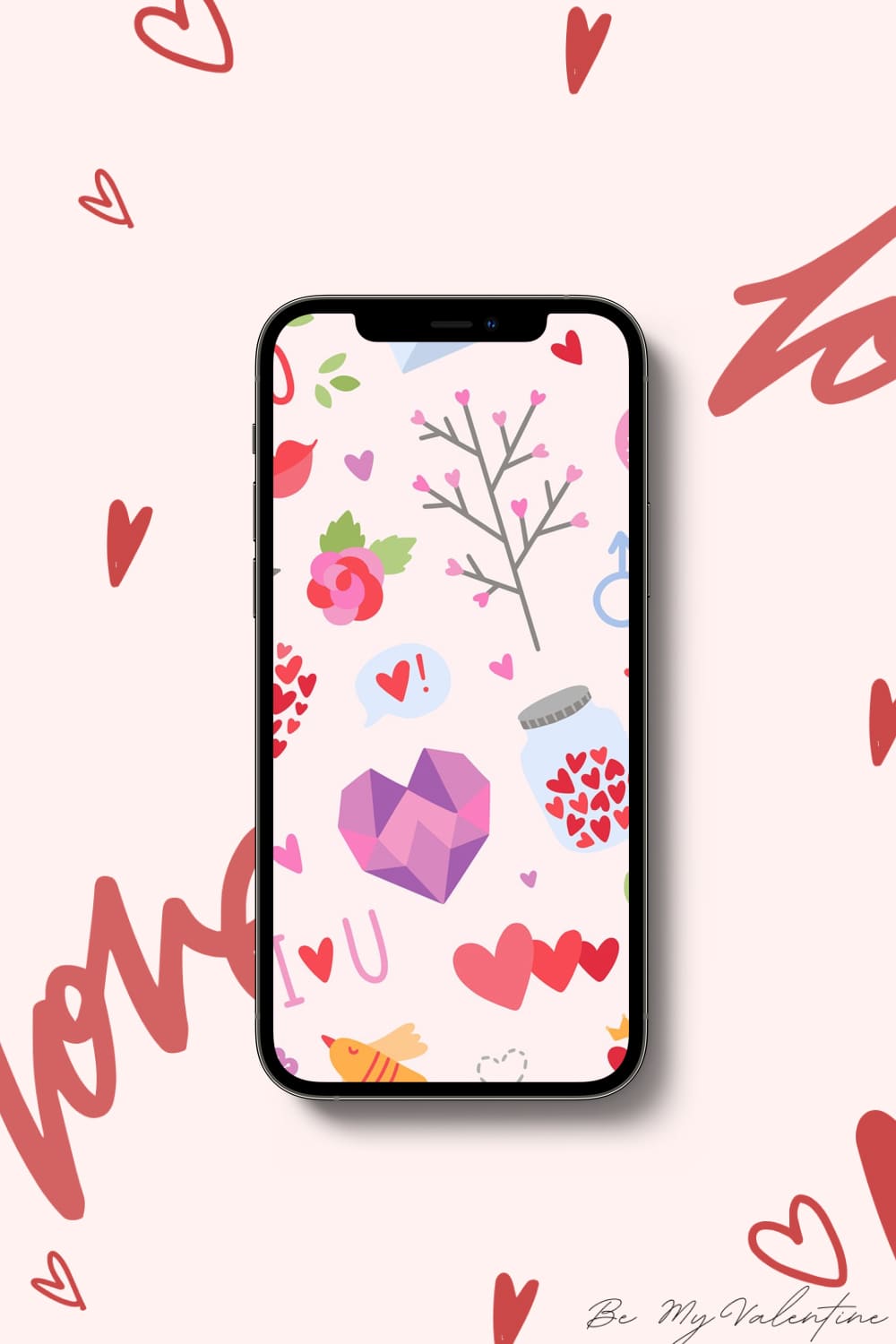 Be My Valentine - phone preview for pinterest.