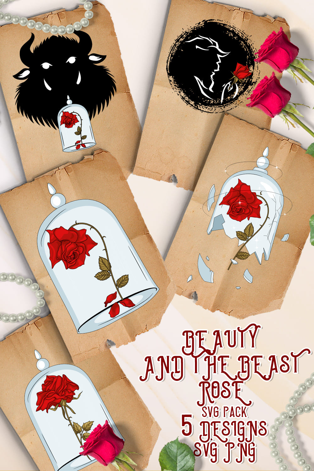 Beauty And The Beast Rose Svg - Pinterest.