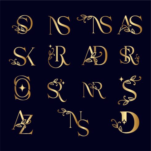 Beauty Creative Letters Gold Logo Template cover image.