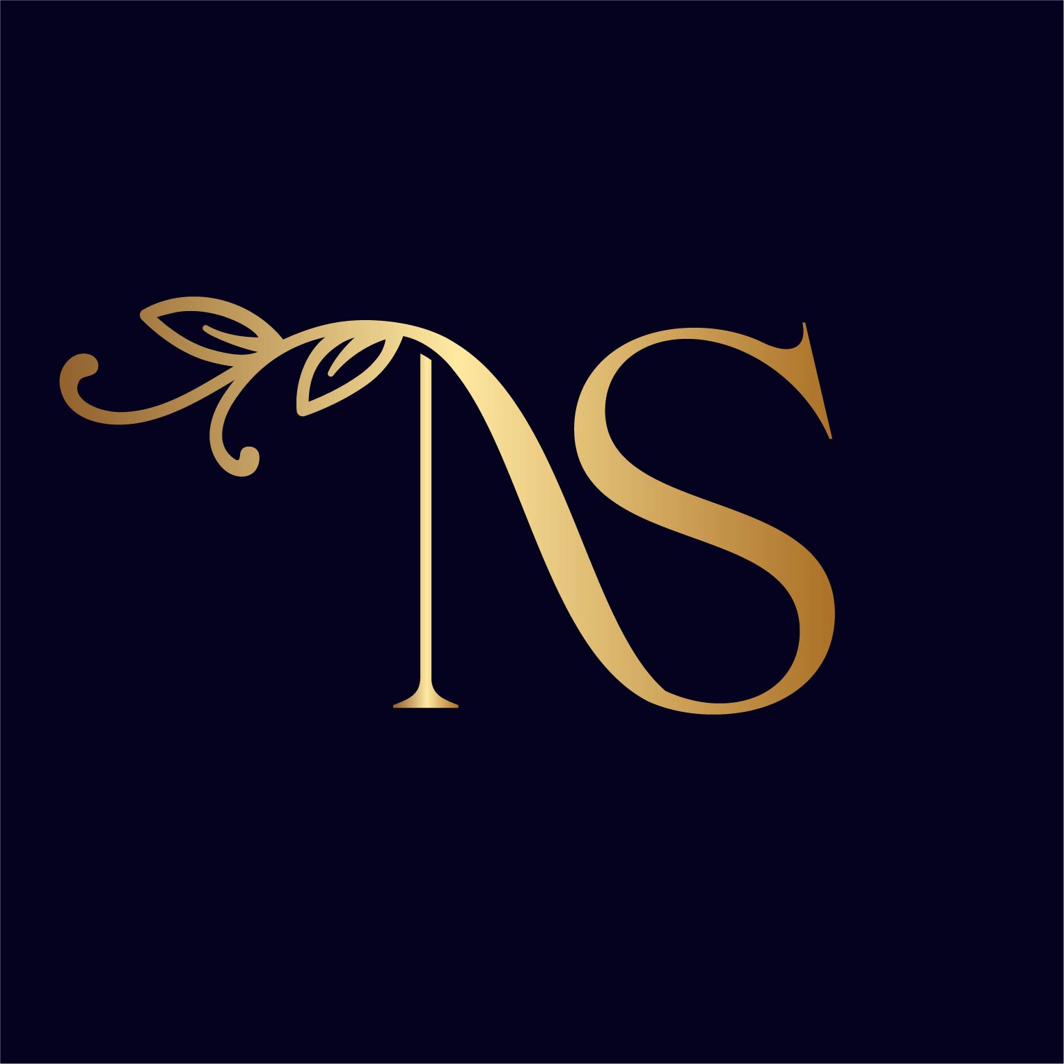Creative Letters NS Gold Logo Template preview image.